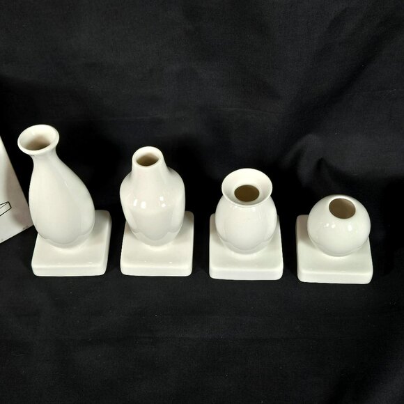 IKEA KRINGGA Modernist Ceramic Vases Set of 4 White New Boxed Pottery Sculptural - Picture 2 of 9